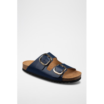 Mules en cuir Noelle - Bleu marine - 02 - 32897982