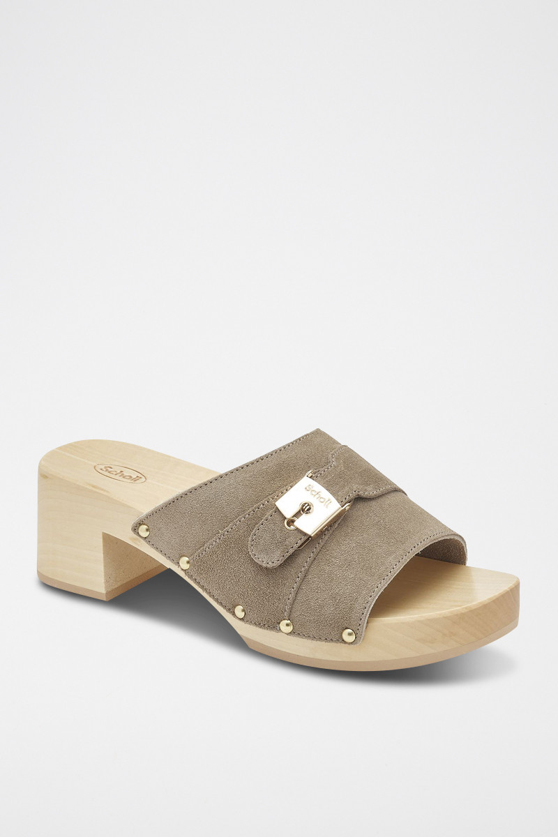 Mules à talons en nubuck Pescura Sarah - Beige - 02 - 32898017