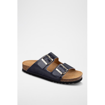 Mules en cuir Josephine - Bleu marine - 02 - 32898027