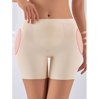 Culottes moulantes rembourrées sans couture pour femmes, rehaussement des fesses et des hanches, contrôle ferme du ventre, fibre de glace soyeuse fine avec coussin de mousse en forme de larme - 40407185