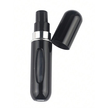 1 pièce Bouteille de parfum rechargeable en aluminium 5 ml, type de pression inférieure avec pression et pulvérisation répétées, forme semblable à un rouge à lèvres avec fenêtre visible, portable pour les voyages et les vols en avion - 35690851