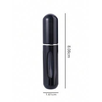 1 pièce Bouteille de parfum rechargeable en aluminium 5 ml, type de pression inférieure avec pression et pulvérisation répétées, forme semblable à un rouge à lèvres avec fenêtre visible, portable pour les voyages et les vols en avion - 35690851