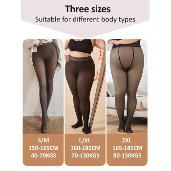 Grande Taille Femme 200g Polaire Thermique Collants Dans Noir , Café Et Gris Couleurs Costume Pour UE & États-Unis Corps Design Et Adapté Pour - 24316595