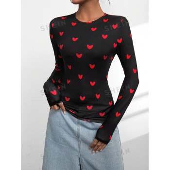 SHEIN Essnce T-shirt pour femmes pour la Saint-Valentin - 27700572