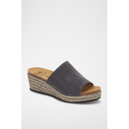 Mules compensées en nubuck Malaga - Anthracite - 02 - 32898062