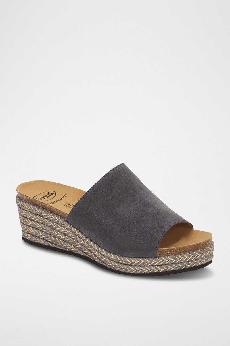 Mules compensées en nubuck Malaga - Anthracite - 02 - 32898062