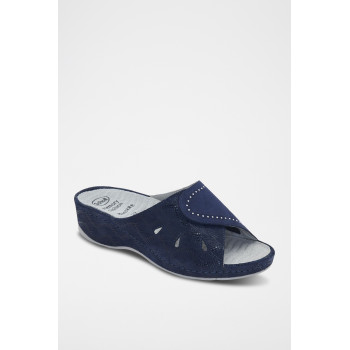 Mules en nubuck Nives - Bleu marine - 02 - 32898103