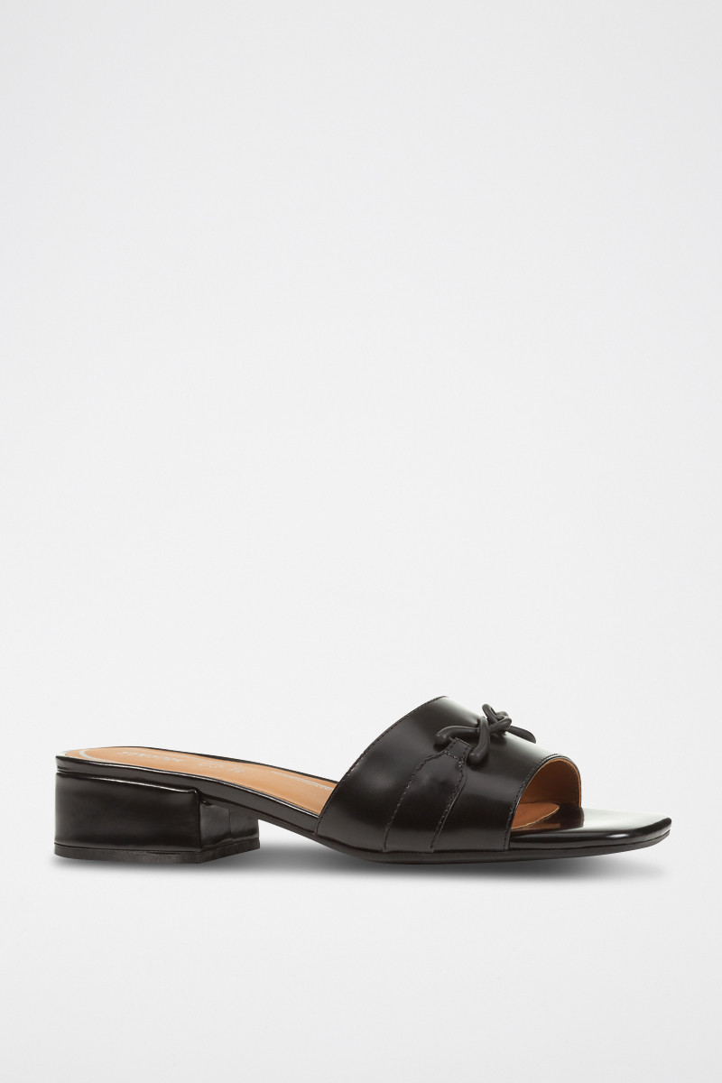 Mules à talons en cuir Genziana 30 - Noir - 02 - 32903177