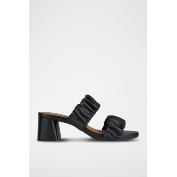 Mules à talons en cuir Genziana - Noir - 02 - 32903178