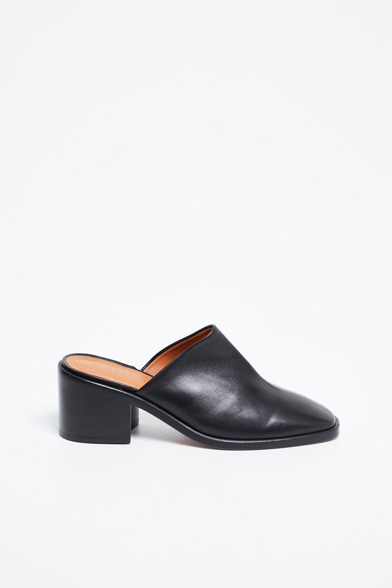 Mules à talons en cuir d’agneau - Noir - 02 - 32088268