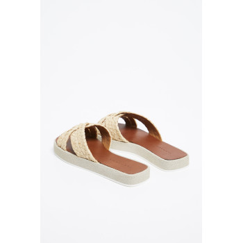 Mules plateformes en cuir - Beige - 02 - 32088286