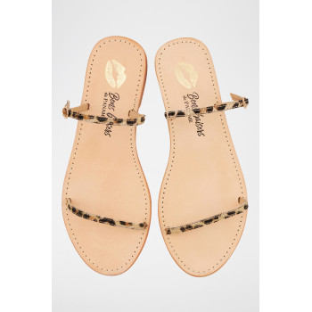 Mules en cuir Laure - Beige et noir - Bons baisers de Paname - 02 - 32473027