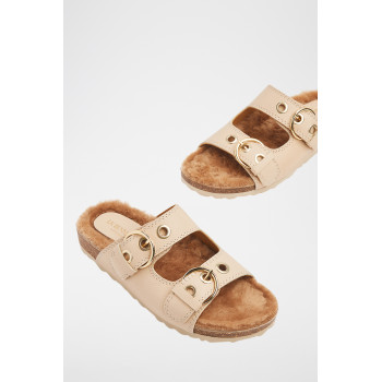 Mules en cuir Romeo - Beige - 02 - 32982823