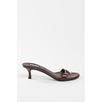 Mules à talons en cuir Peggye - Bordeaux - 02 - 32880352