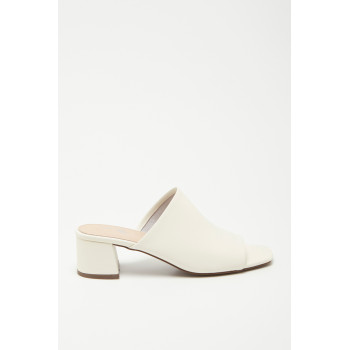 Mules à talons en cuir - Beige - 02 - 32788367