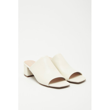 Mules à talons en cuir - Beige - 02 - 32788367