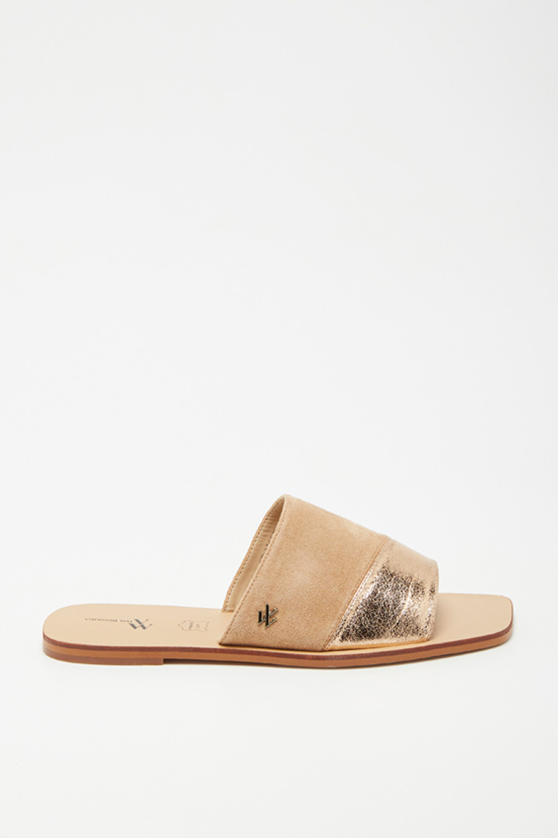 Mules - Beige et doré - 02 - 32788374