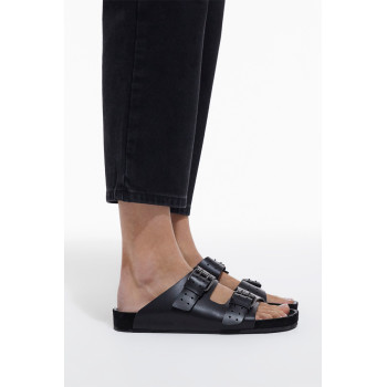 Mules en cuir de veau - Noir - 02 - 32881202