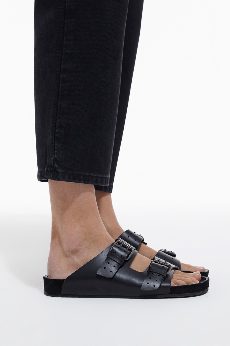 Mules en cuir de veau - Noir - 02 - 32881202