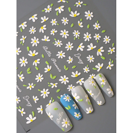 1 pièce Autocollant d'art pour les ongles à fleur gaufrée 5D pour la décoration des ongles - 42770140