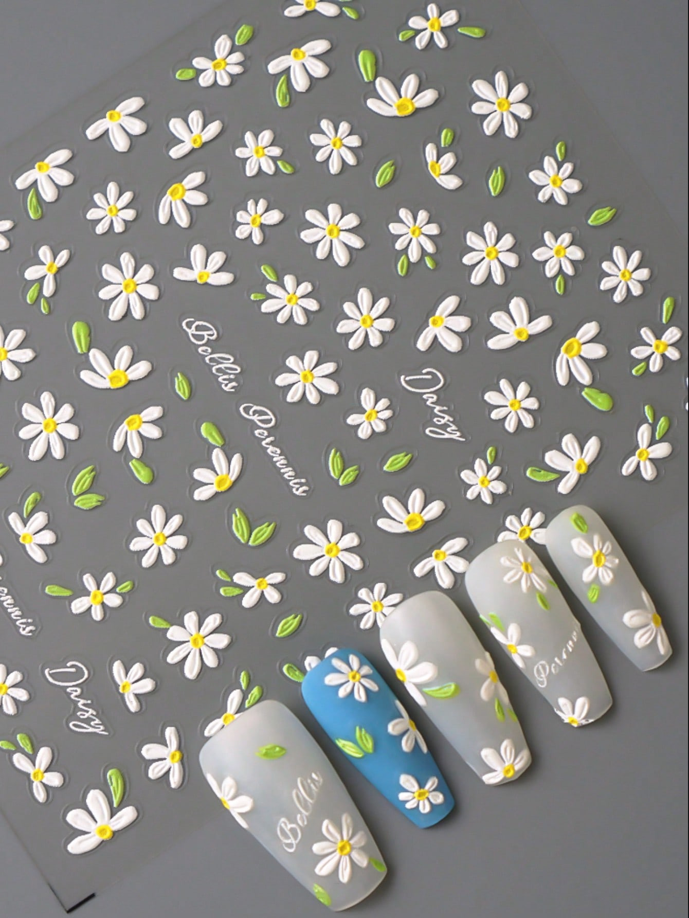 1 pièce Autocollant d'art pour les ongles à fleur gaufrée 5D pour la décoration des ongles - 42770140