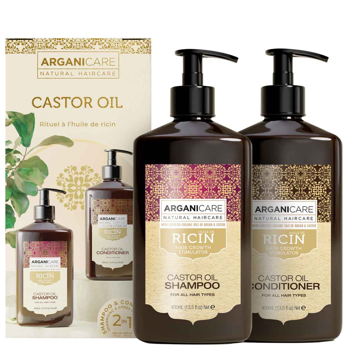 Coffret shampoing & après-shampoing accélérateur de croissance - Huile de ricin - Cheveux secs & abimés - 2 x 400 ml - 03 - 32918147