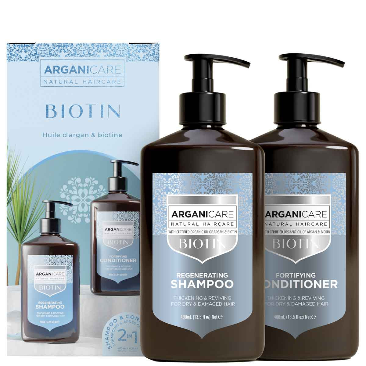 Coffret shampoing & après-shampoing réparateur - Biotine - Cheveux secs & abîmés - 2 x 400 ml - 03 - 32918157