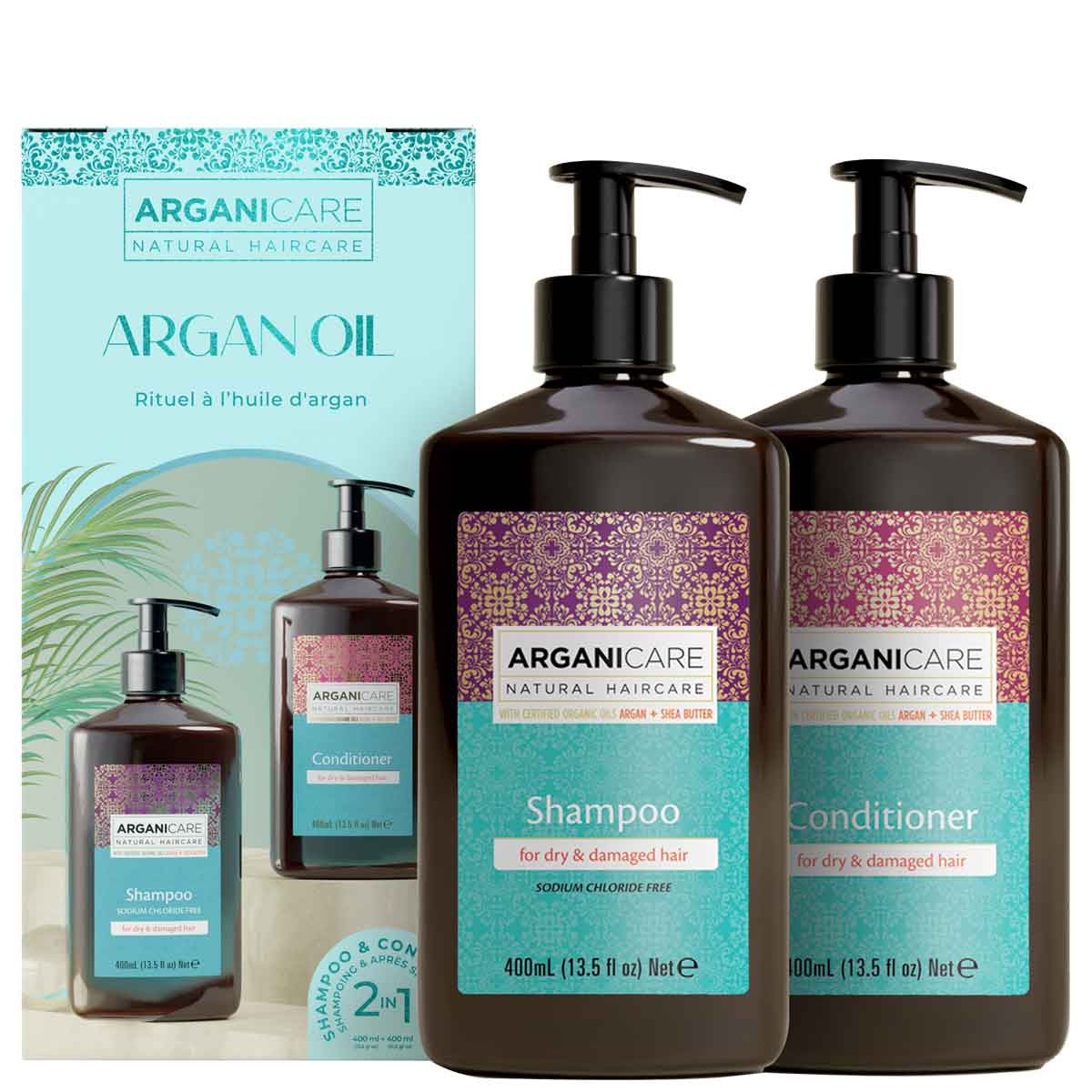 Coffret shampoing & après-shampoing ultra-nourrissant - Argan & karité - Cheveux bouclés - 2 x 400 ml - 03 - 32918159