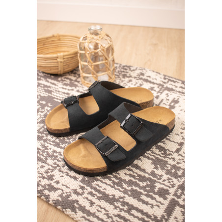 Mules en nubuck - Noir - 02 - 32776924