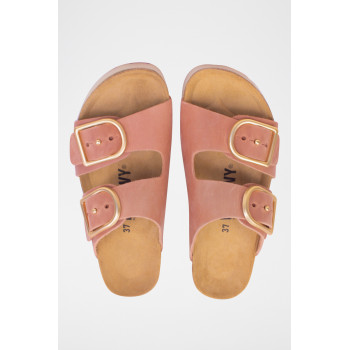 Mules plateformes en nubuck - Rose - 02 - 33050966