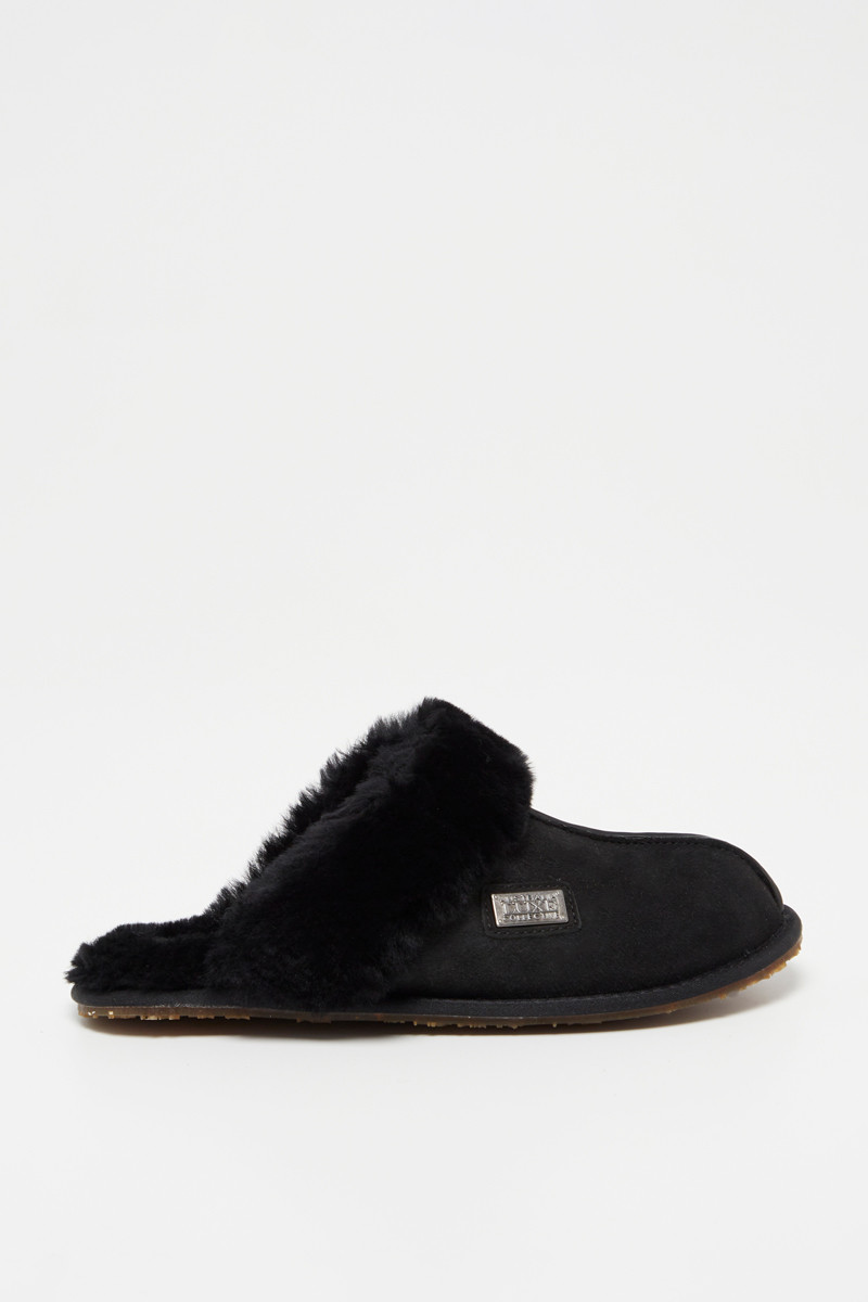 Mules en peau de mouton - Noir - 02 - 32732594