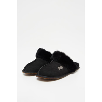 Mules en peau de mouton - Noir - 02 - 32732594