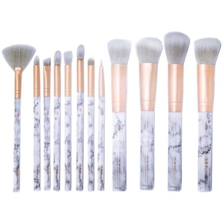 Set de 12 pinceaux professionnels vegan - Marbre - Teint & yeux - 03 - 26763359