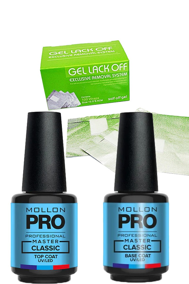 Kit base, top coat & wraps papillotes dépose vernis 100 unités - 03 - 30674858